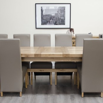Deluxe Oak Super X Leg Extending Dining Table