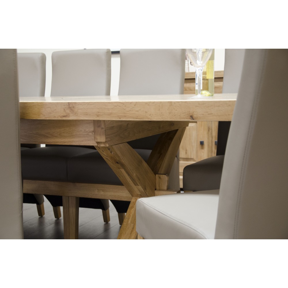 Deluxe Oak Super X Leg Extending Dining Table