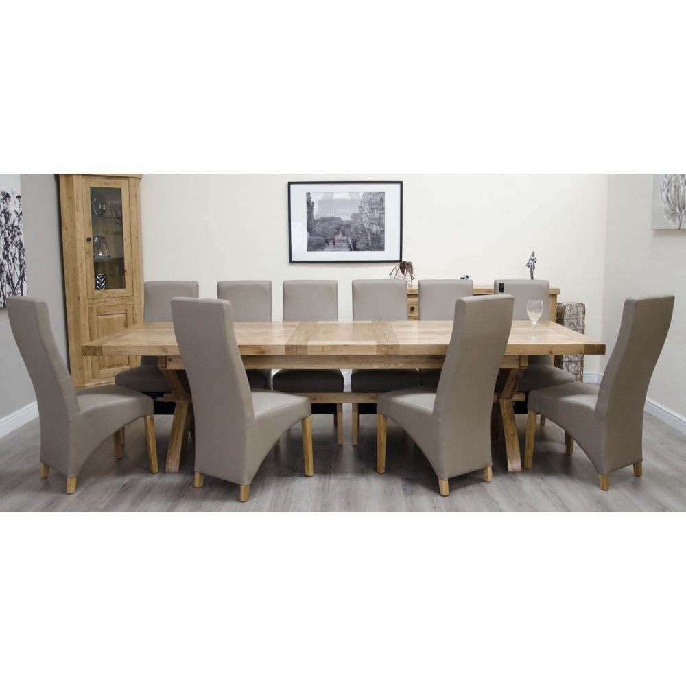 Deluxe Oak Super X Leg Extending Dining Table