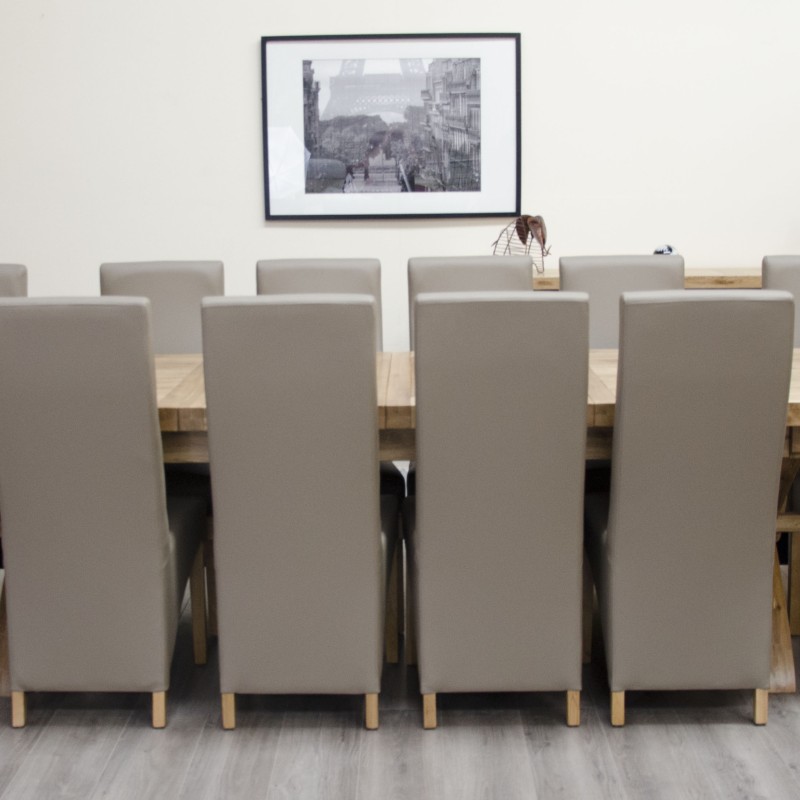 Deluxe Oak Super X Leg Extending Dining Table