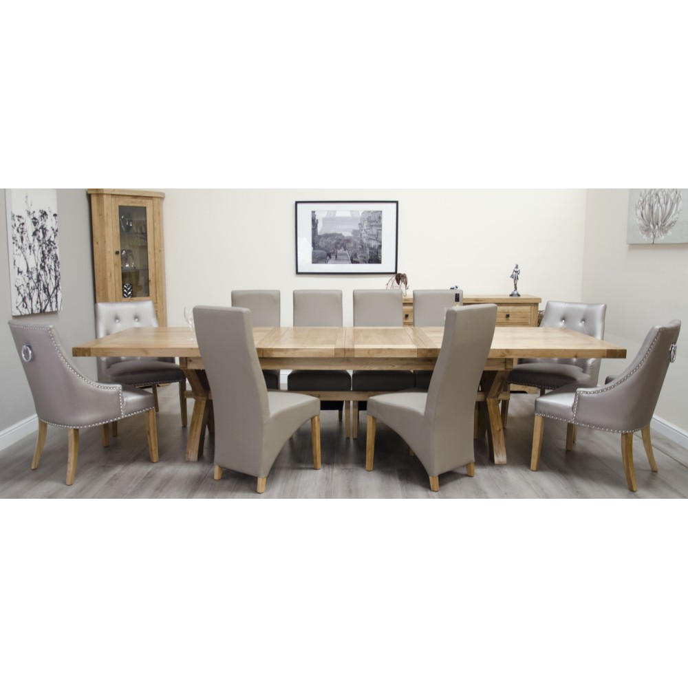 Deluxe Oak Super X Leg Extending Dining Table