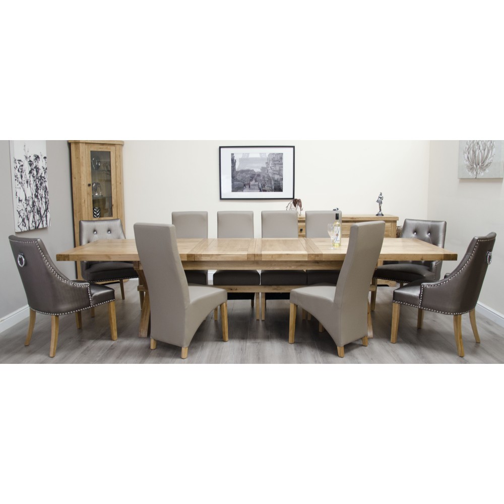 Deluxe Oak Super X Leg Extending Dining Table