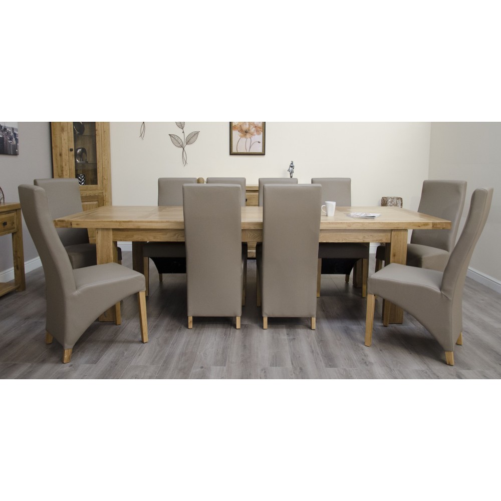 Deluxe Oak Super 2400 Twin Leaf Extending Dining Table