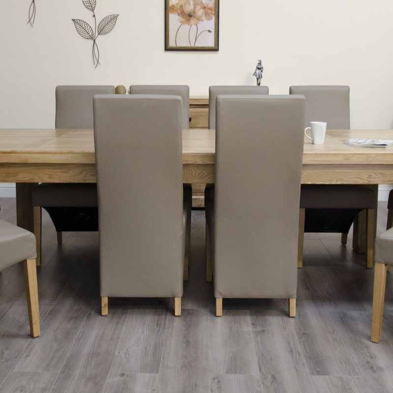 Deluxe Oak Super 2400 Twin Leaf Extending Dining Table