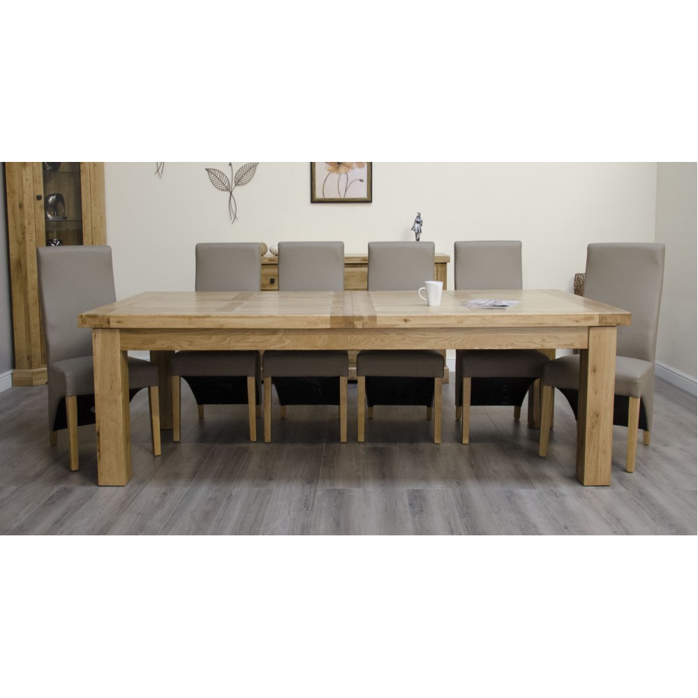 Deluxe Oak Super 2400 Twin Leaf Extending Dining Table
