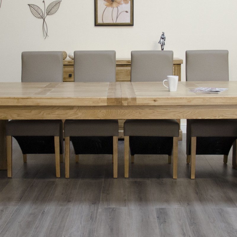 Deluxe Oak Super 2400 Twin Leaf Extending Dining Table
