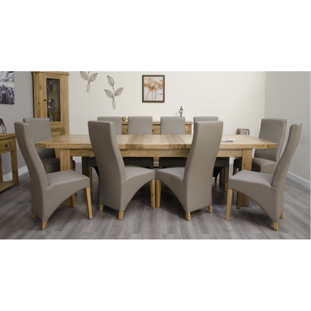 Deluxe Oak Super 2400 Twin Leaf Extending Dining Table