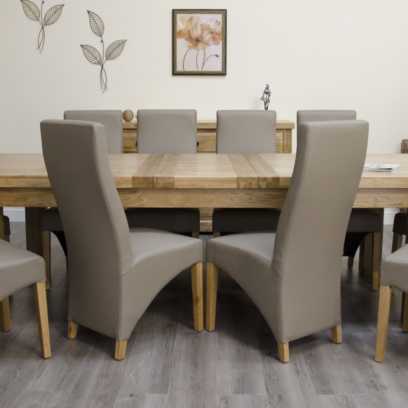Deluxe Oak Super 2400 Twin Leaf Extending Dining Table