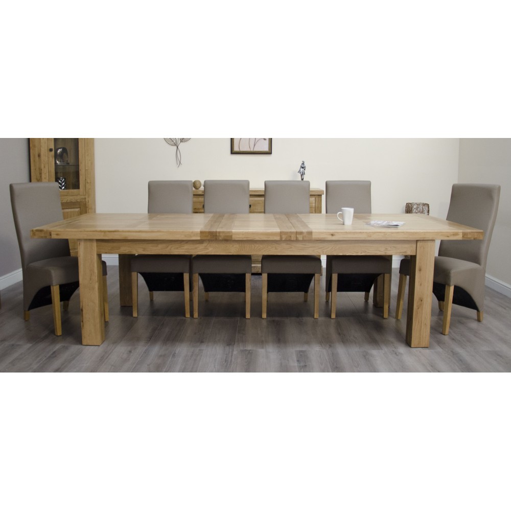 Deluxe Oak Super 2400 Twin Leaf Extending Dining Table