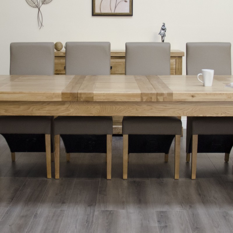 Deluxe Oak Super 2400 Twin Leaf Extending Dining Table