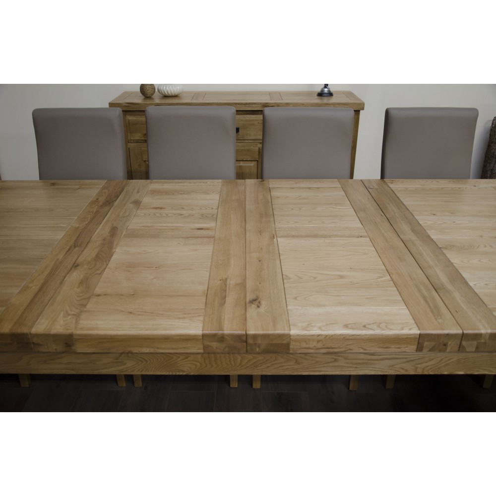 Deluxe Oak Super 2400 Twin Leaf Extending Dining Table