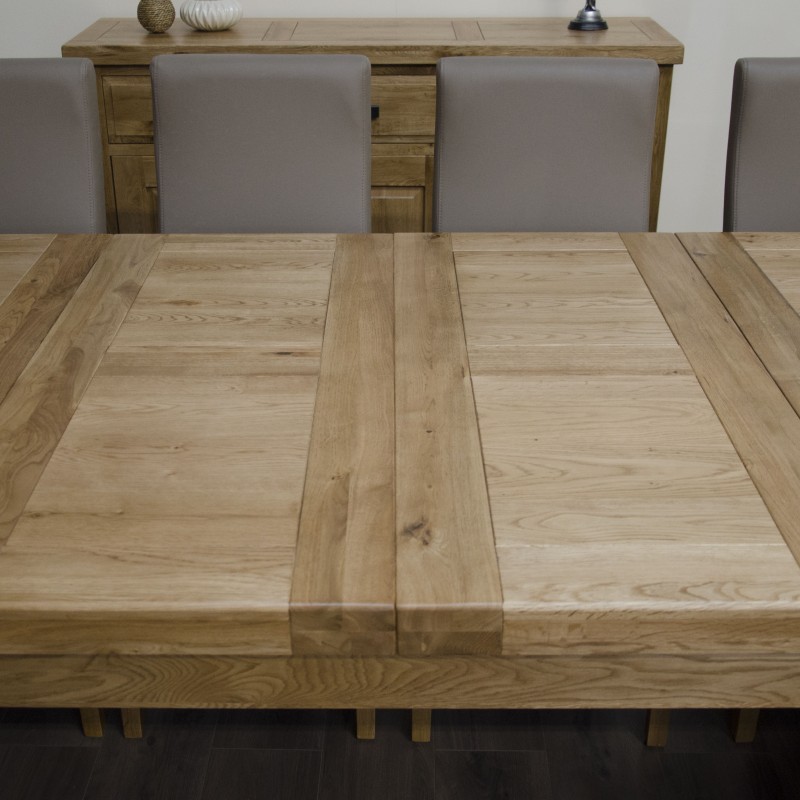 Deluxe Oak Super 2400 Twin Leaf Extending Dining Table