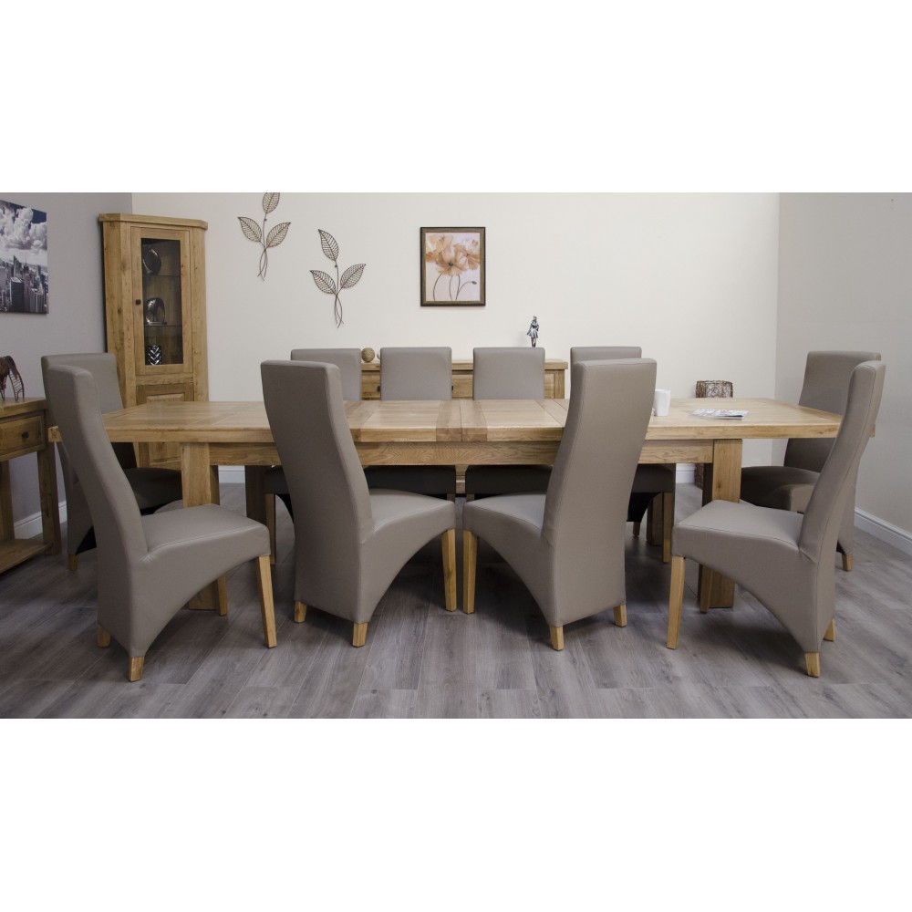 Deluxe Oak Super 2400 Twin Leaf Extending Dining Table