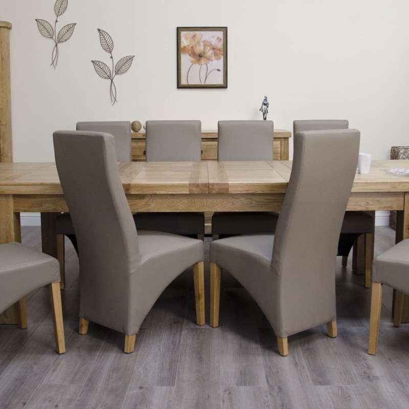 Deluxe Oak Super 2400 Twin Leaf Extending Dining Table