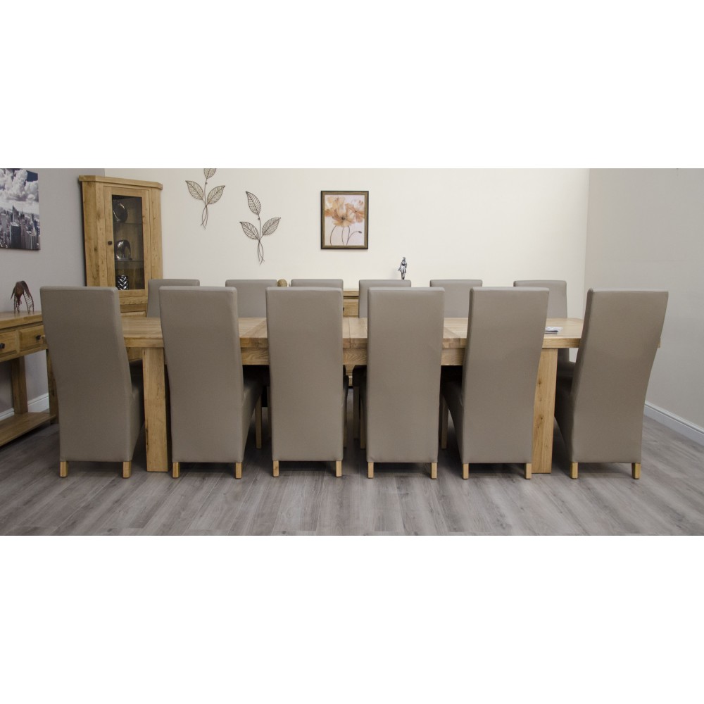 Deluxe Oak Super 2400 Twin Leaf Extending Dining Table