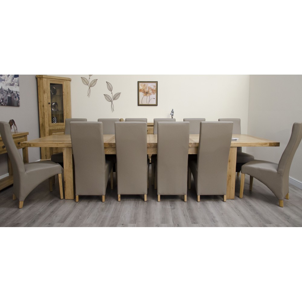 Deluxe Oak Super 2400 Twin Leaf Extending Dining Table