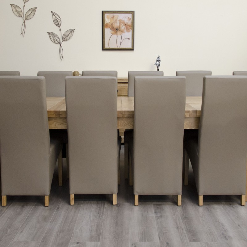 Deluxe Oak Super 2400 Twin Leaf Extending Dining Table