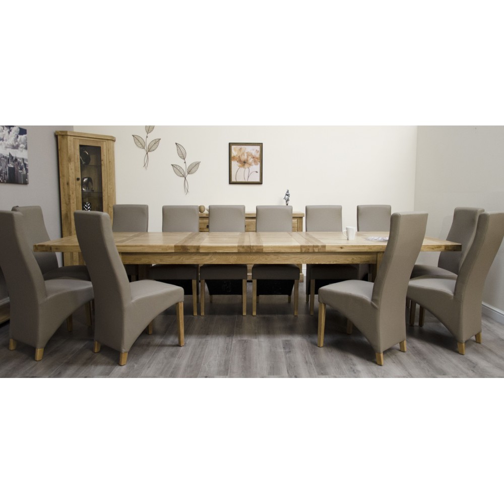 Deluxe Oak Super 2400 Twin Leaf Extending Dining Table