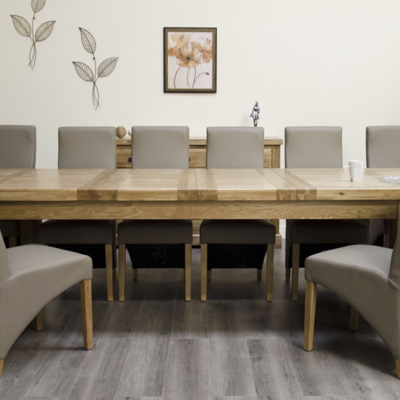 Deluxe Oak Super 2400 Twin Leaf Extending Dining Table