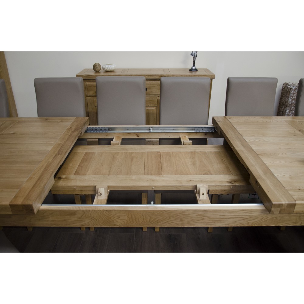 Deluxe Oak Super 2400 Twin Leaf Extending Dining Table