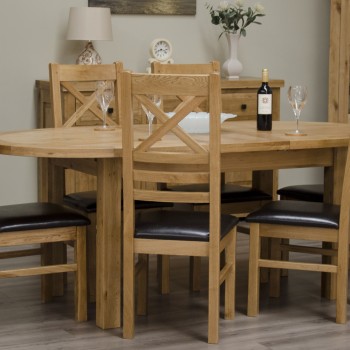 Deluxe Oak Oval Extending Dining Table