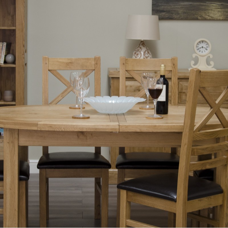 Deluxe Oak Oval Extending Dining Table