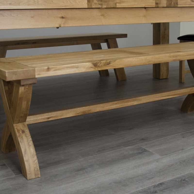 Deluxe Oak X Leg Bench