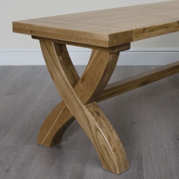 Deluxe Oak X Leg Bench