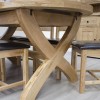 Deluxe Oak X Leg Oval Extending Dining Table