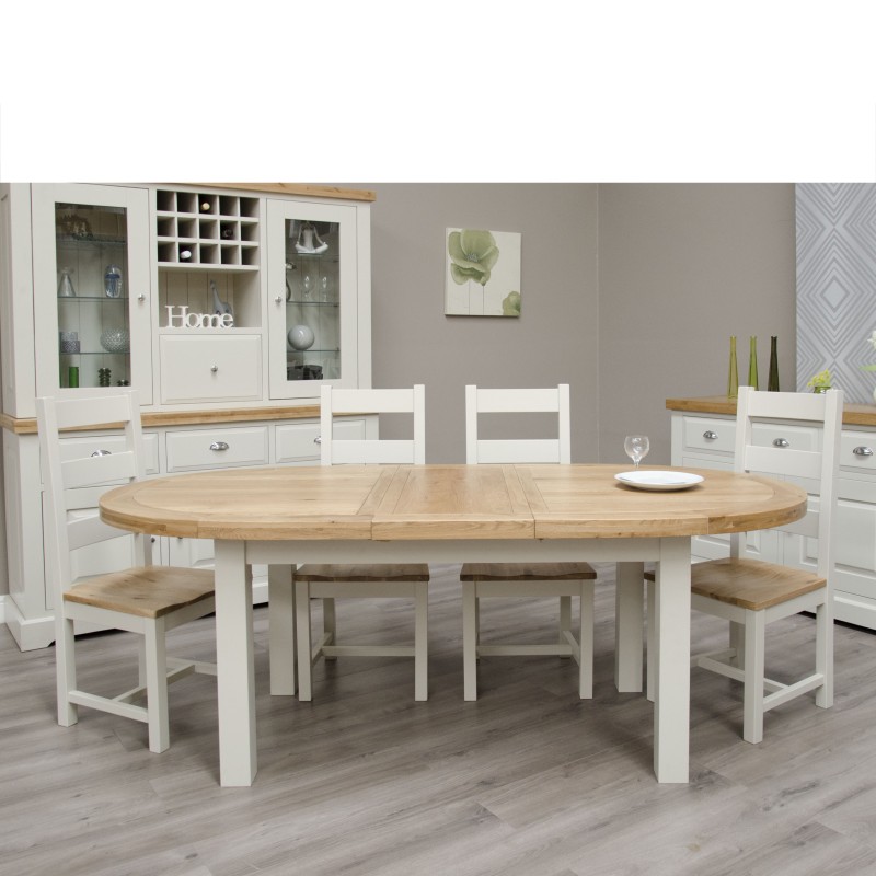Deluxe Painted Oval Extending Dining Table
