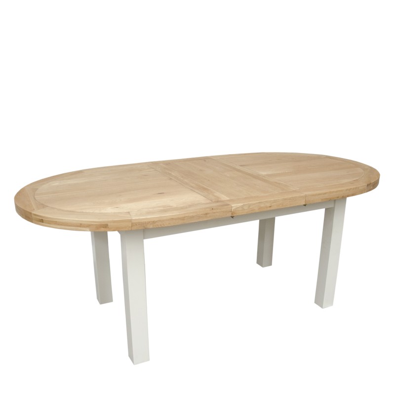 Deluxe Painted Oval Extending Dining Table and Chairs Set