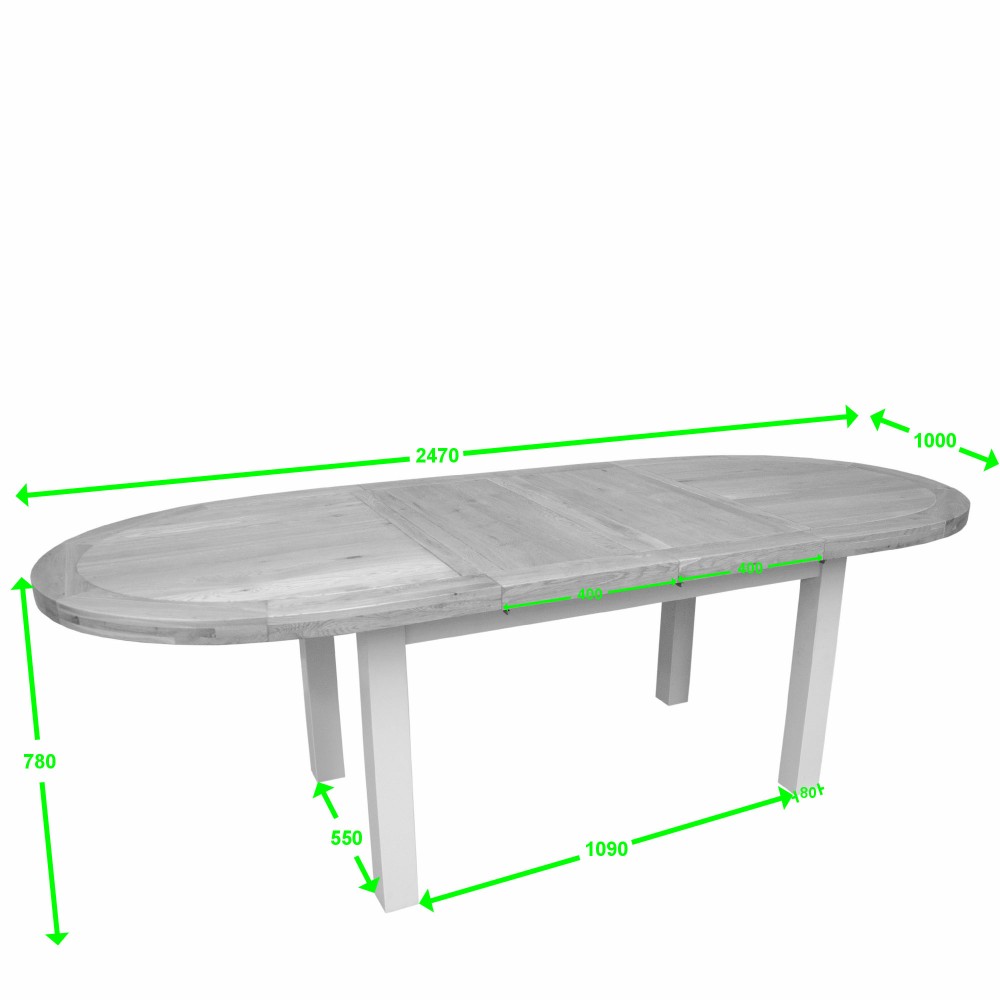 Deluxe Painted Oval Extending Dining Table