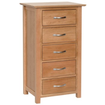 Devonshire New Oak 5 Drawer Wellington Chest