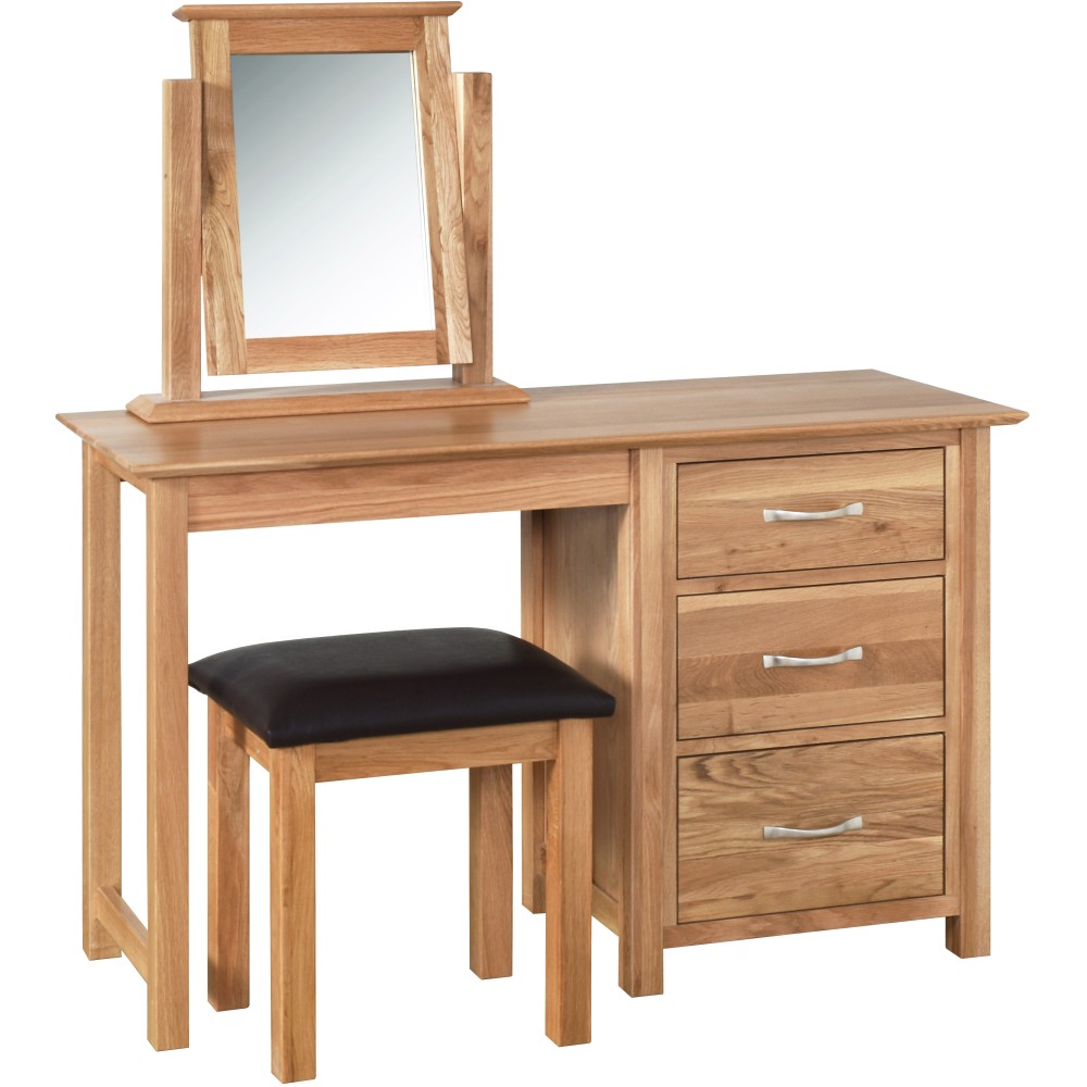Devonshire New Oak Single Pedestal Dressing Table