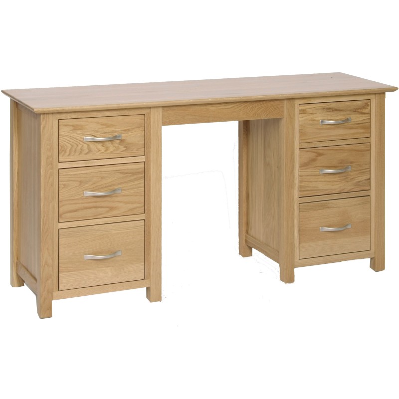 Devonshire New Oak Double Pedestal Dressing Table