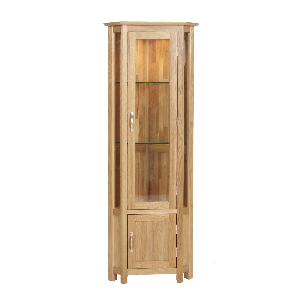 Devonshire New Oak Corner Display Cabinet