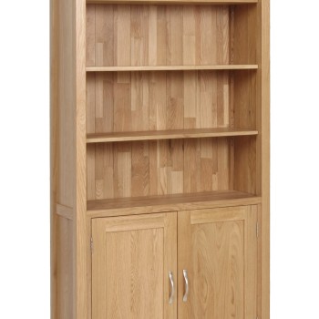 Devonshire New Oak Bookcase with Cupboard