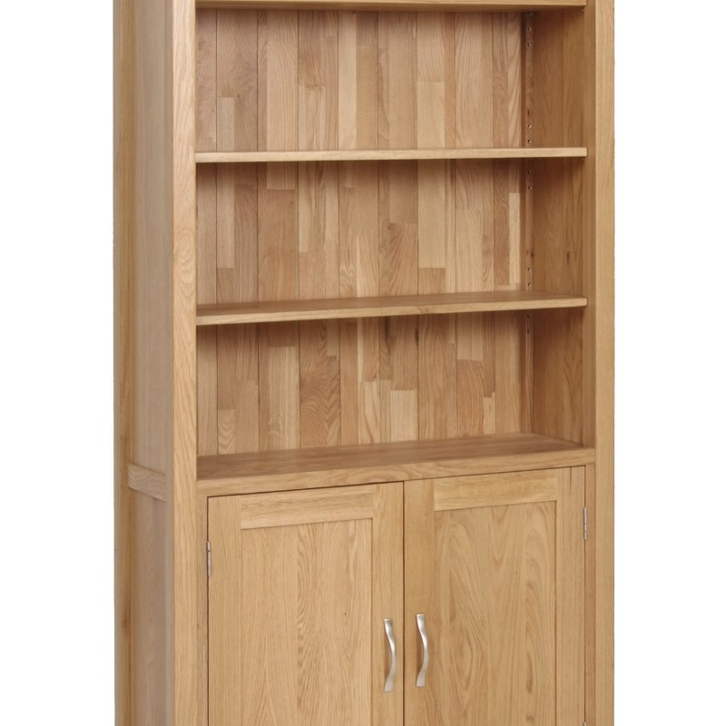Devonshire New Oak Bookcase with Cupboard