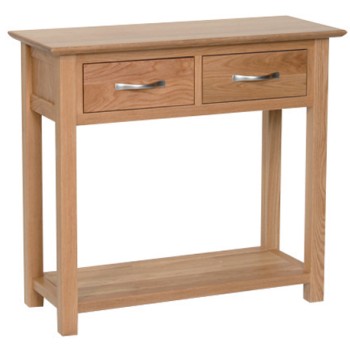 Devonshire New Oak 2 Drawer Console Table