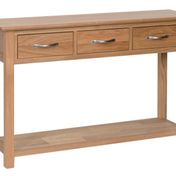 Devonshire New Oak 3 Drawer Console Table