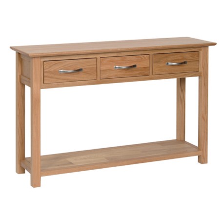 Devonshire New Oak 3 Drawer Console Table Devonshire New Oak 3 Drawer Console Table