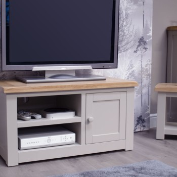 Diamond Grey Painted 1 Door TV Cabinet