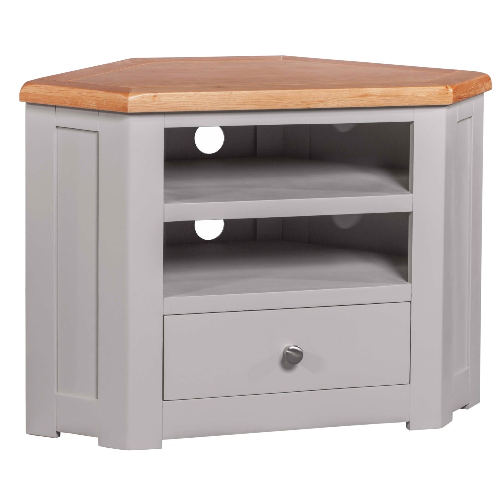 Diamond Grey Painted Corner TV Cabinet
