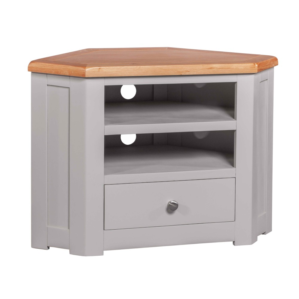 Diamond Grey Painted Corner TV Cabinet