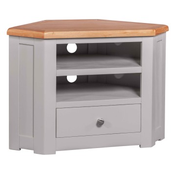 Diamond Grey Painted Corner TV Cabinet