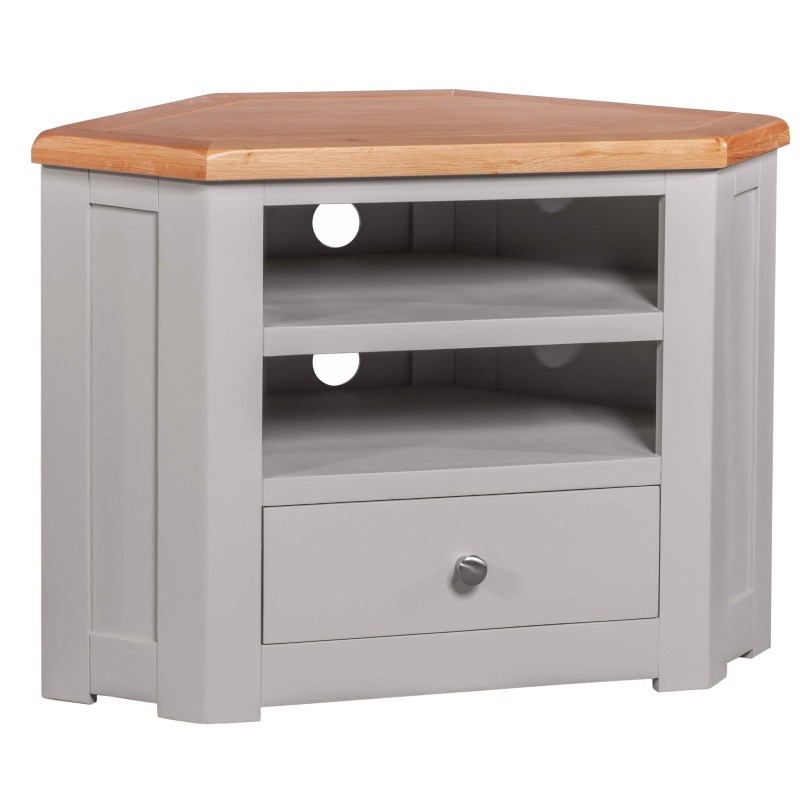 Diamond Grey Painted Corner TV Cabinet