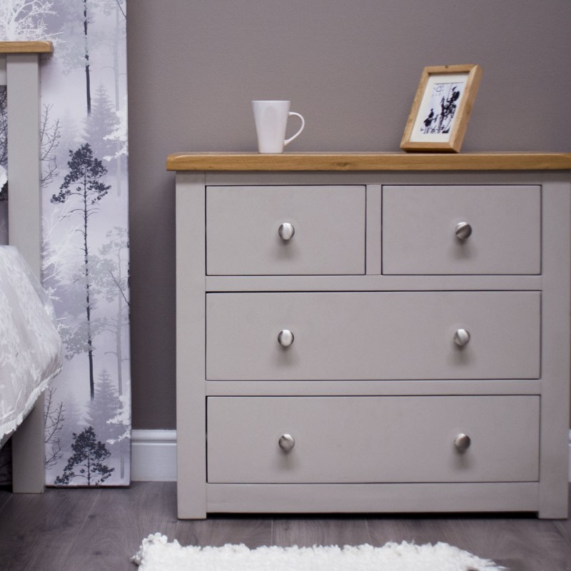 Diamond Grey Painted 2 + 2 Chest of Drawers