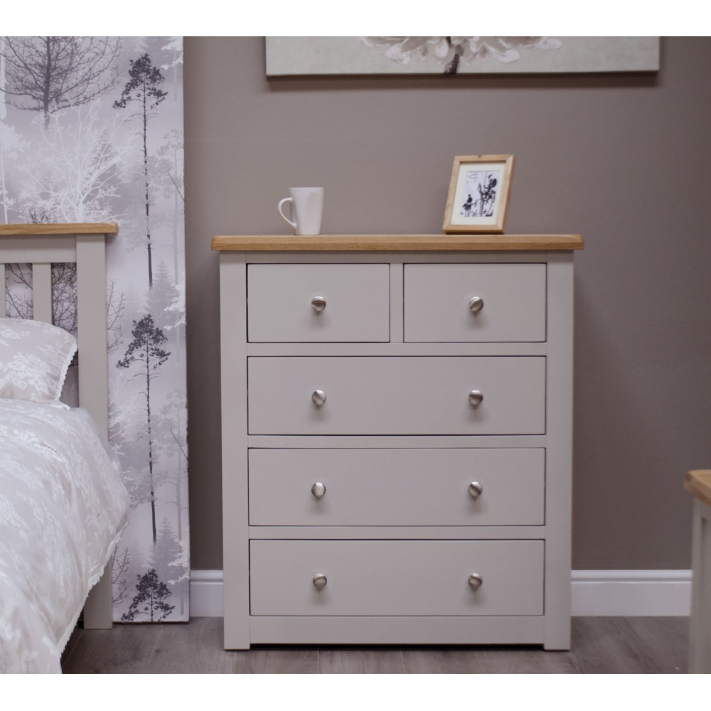 Diamond Grey Painted 2 over 3 Chest of Drawers