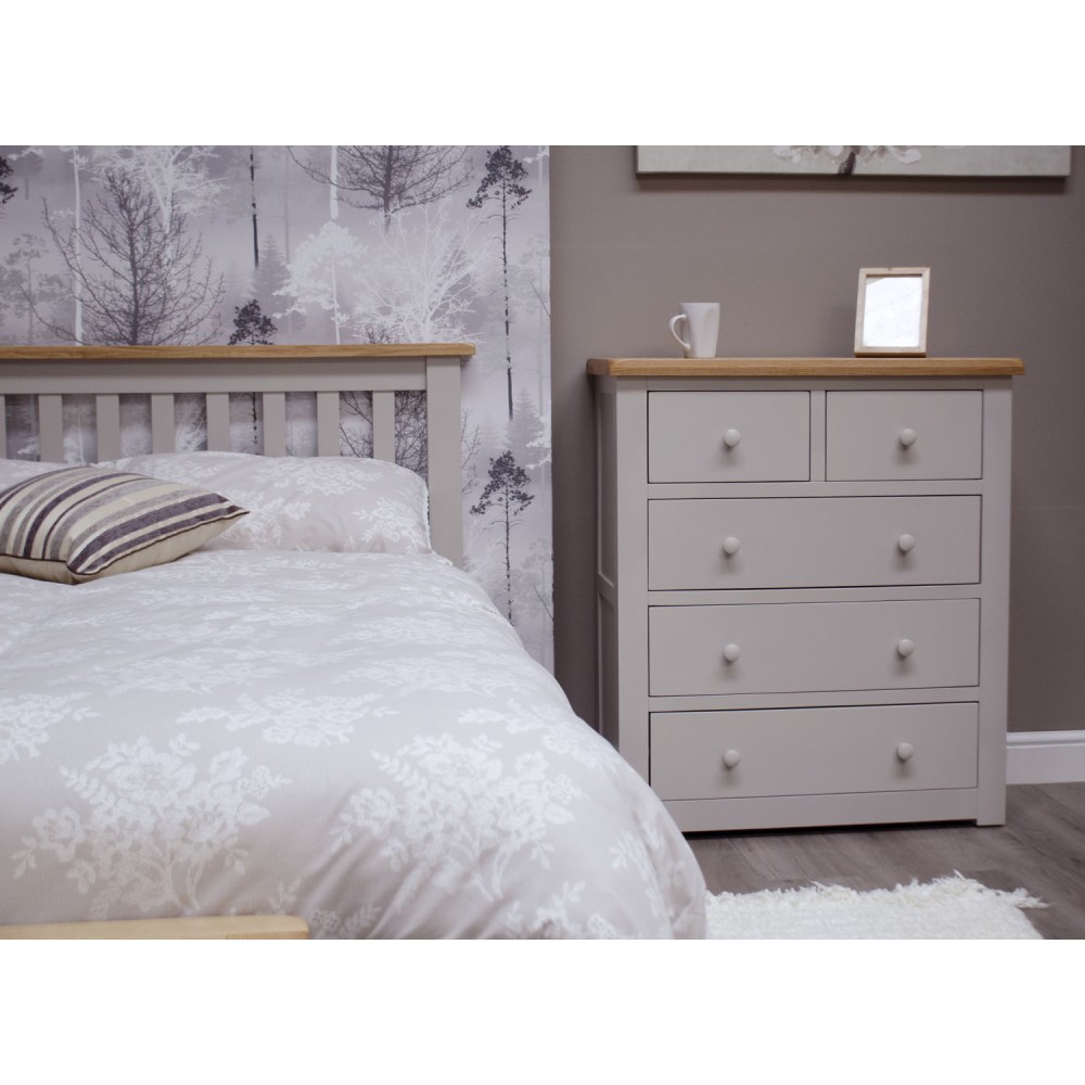 Diamond Grey Painted 2 over 3 Chest of Drawers