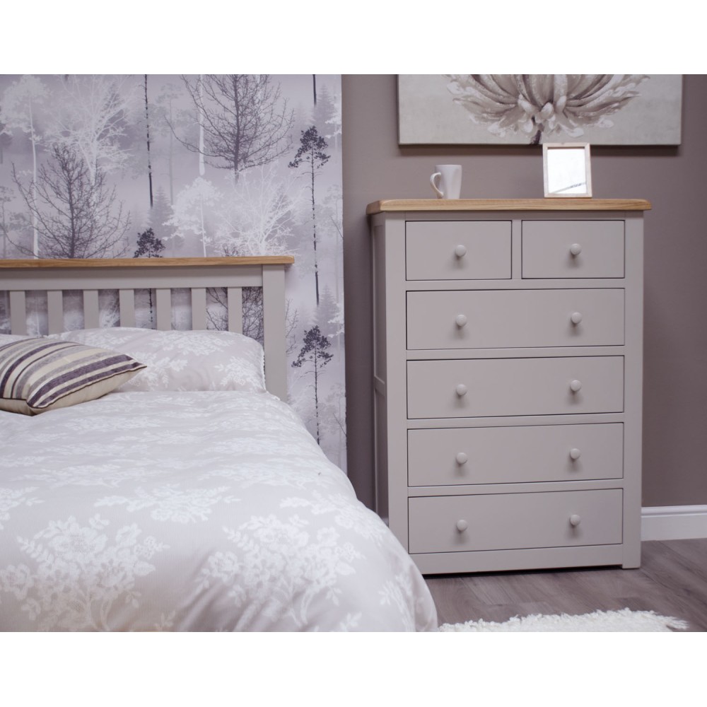Diamond Grey Painted 2 over 4 Chest of Drawers